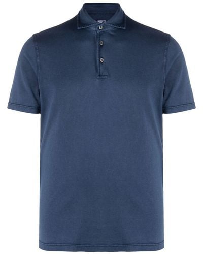 Fedeli Plain Polo Shirt - Blue