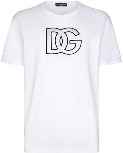 Dolce & Gabbana T-shirt Met Monogramprint - Wit
