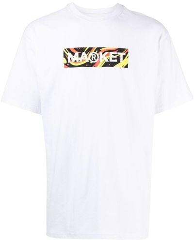 Market T-Shirt mit Logo-Print - Weiß