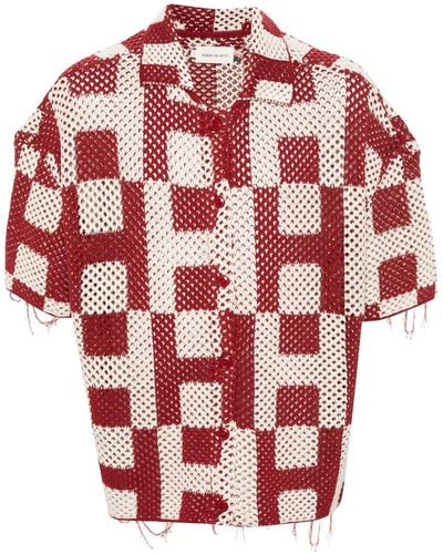 Honor The Gift Monogram-pattern Crochet Shirt - Red
