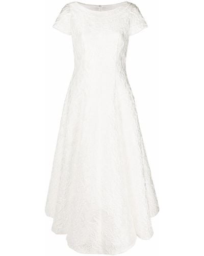 Talbot Runhof Floral Embroidered Dress - White