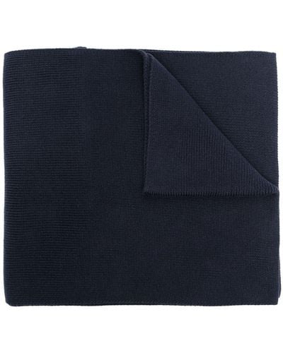 Tommy Hilfiger Écharpe en coton à logo brodé - Bleu