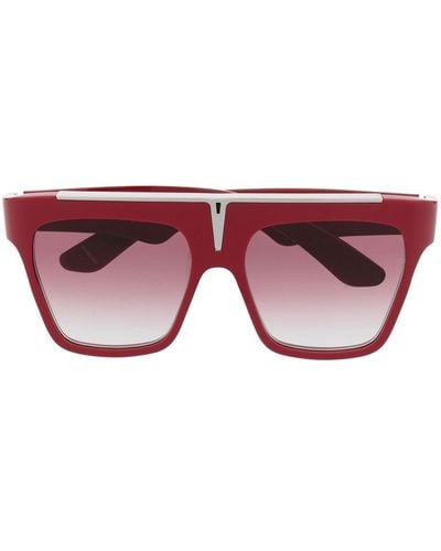 Jacques Marie Mage Sonnenbrille mit eckigem Gestell - Rot