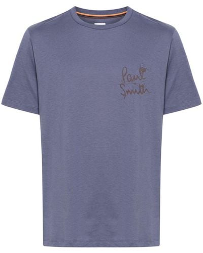 Paul Smith Logo-print Organic Cotton T-shirt - Blue