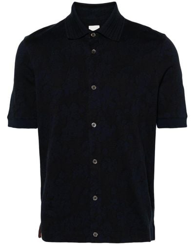Paul Smith Overhemd Met Bloemjacquard - Zwart
