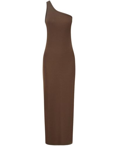 12 STOREEZ Asymmetrische Maxi-jurk - Bruin