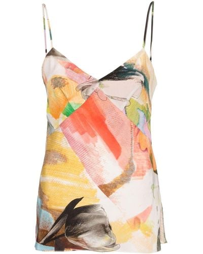 Paul Smith Floral Collage Silk Top - Pink