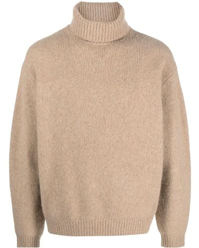 Nanushka Roll-neck Merino-blend Sweater - Natural