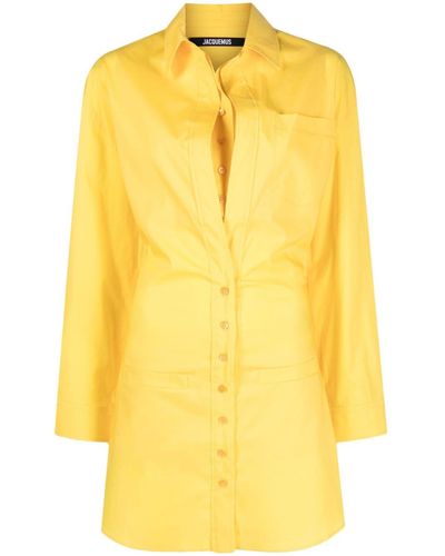 Jacquemus La Robe Baunhilha Mini Shirt Dress - Yellow