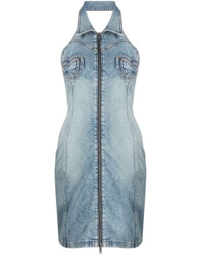 Moschino Jeans Denim Mini-jurk - Blauw