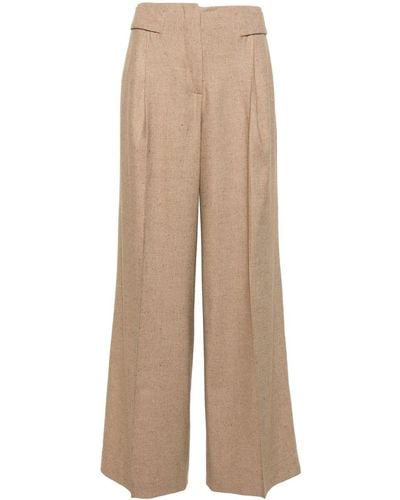 Remain Wide-leg Textured Trousers - Natural