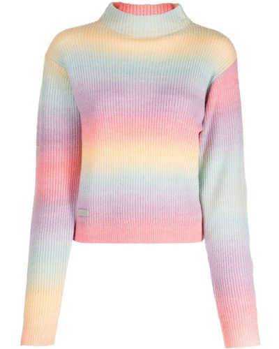 Izzue Logo-patch Striped Sweater - Pink