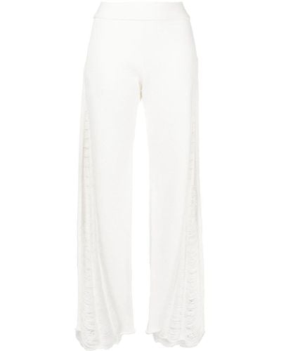 Dion Lee Distressed Float Knitted Trousers - White