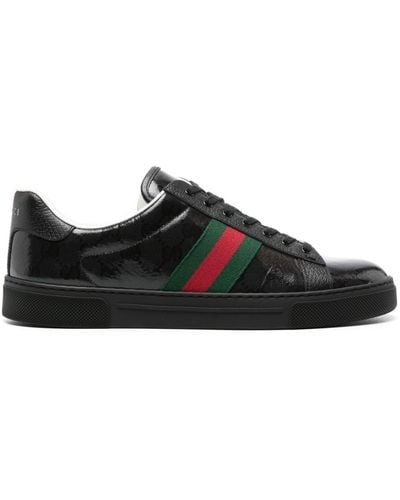 Gucci Crystal Ace Sneakers - Black