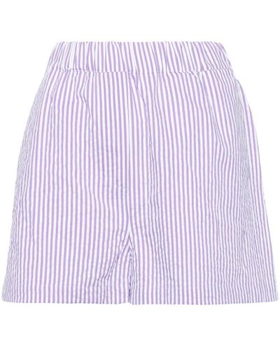 Manuel Ritz Striped Seersucker Shorts - Purple
