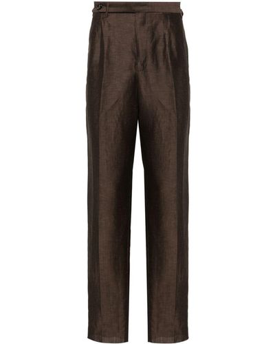 Emporio Armani Tailored Tapered Trousers - Brown