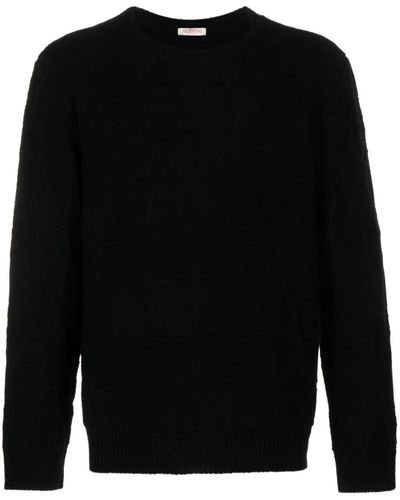 Valentino Garavani Vlogo Intarsia-knit Sweater - Black
