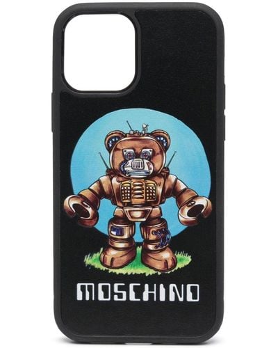 Moschino Iphone 12 Pro Hoesje Met Logoprint - Zwart