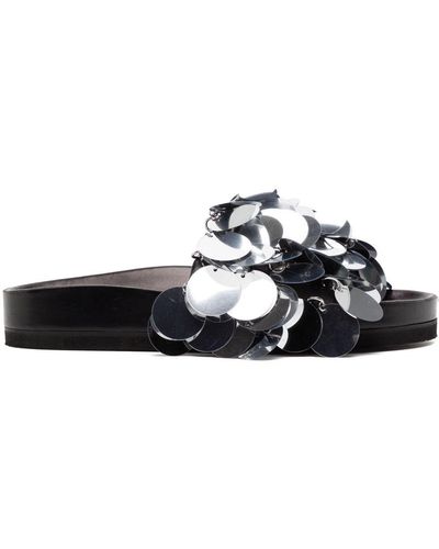 Rabanne Sandalias Sparkle con detalle de disco - Negro