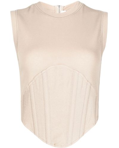 Dion Lee Fine-ribbed Corset Tank Top - Natural