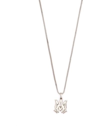 Amiri Logo-charm Detail Necklace - Metallic