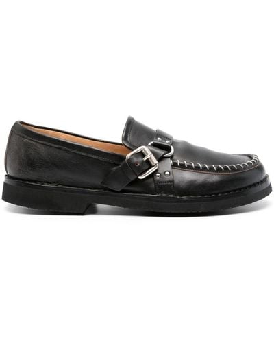 Premiata Leather Buckle Loafers - Black