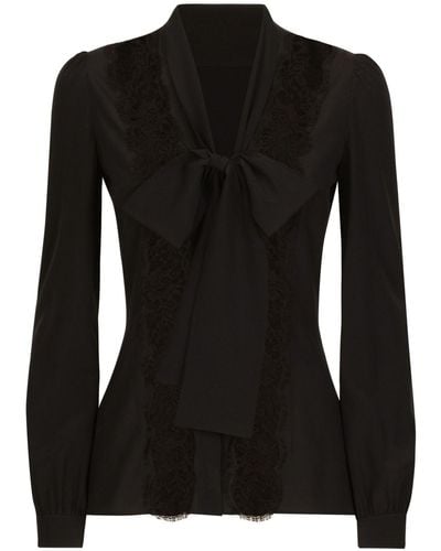Dolce & Gabbana Camicia con fiocco - Nero