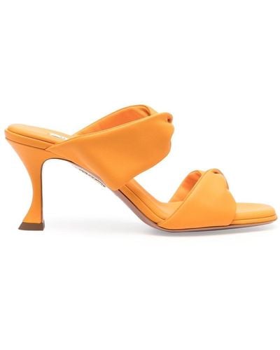 Aquazzura Twist 85mm Leather Sandals - Orange