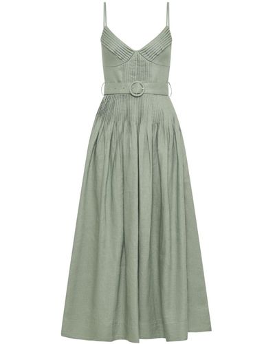 Nicholas Mireille Kleid aus Leinen - Grün
