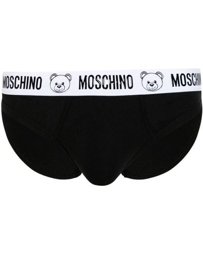 Moschino Logo-waistband Jersey Briefs - Black