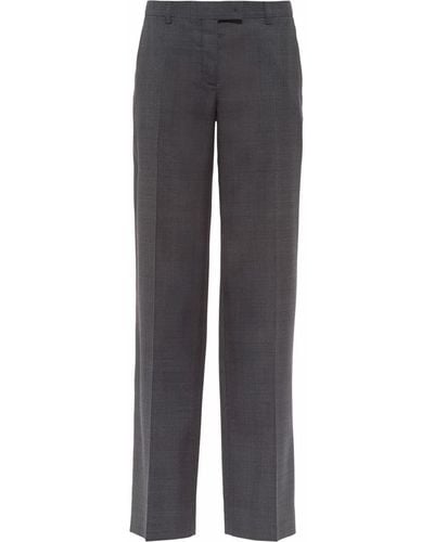 Miu Miu Check-wool Trousers - Grey