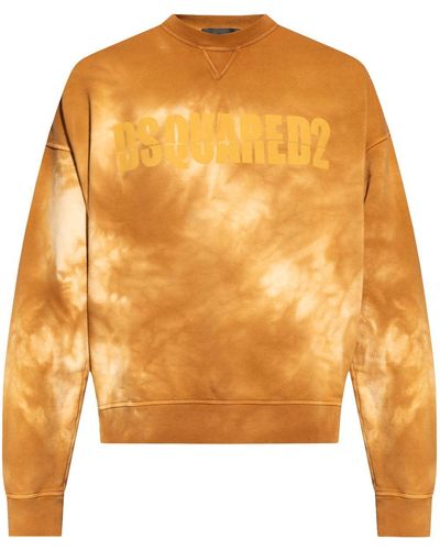 DSquared² Tie-dye Logo-print Cotton Sweatshirt - Orange