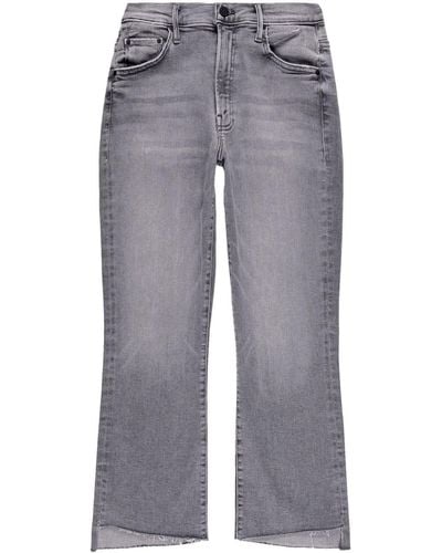 Mother The Insider Crop Step Fray Jeans - Grey