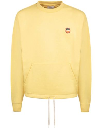 Bally Logo-patch Drawstring Sweatshirt - Yellow