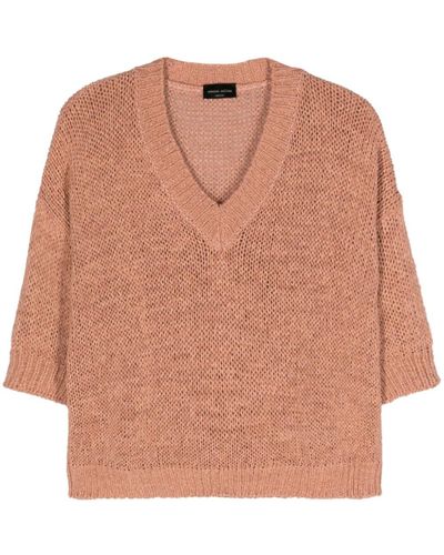 Roberto Collina V-neck knitted top - Pink