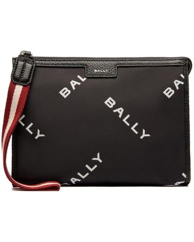 Bally Clutch mit Logo-Print - Schwarz