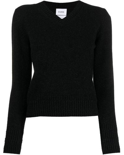 Barrie V-neck Cashmere-knit Top - Black