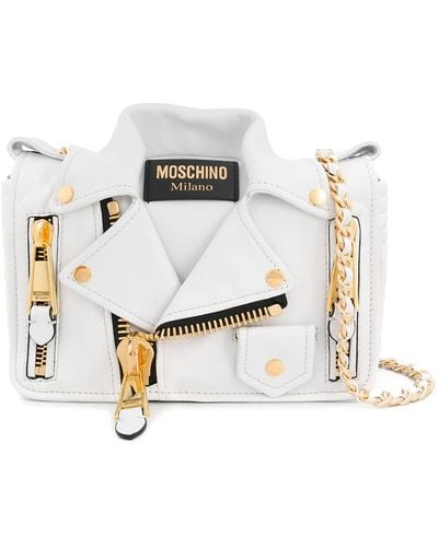 Moschino Jacket Style Cross Body Bag - White