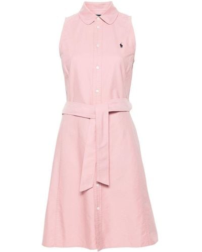 Polo Ralph Lauren Polo-pony Shirt Mini Dress - ピンク