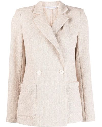 Harris Wharf London Double-breasted Button Blazer - Natural