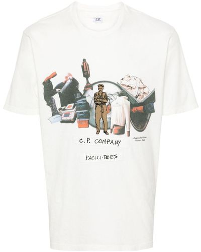 C.P. Company T-shirt Met Grafische Print - Wit