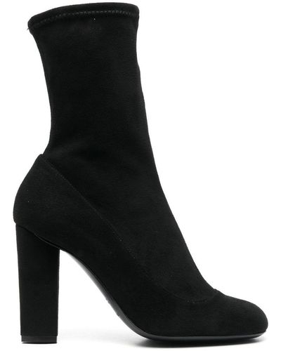 Emporio Armani Sock-style Heeled Ankle Boots - Black