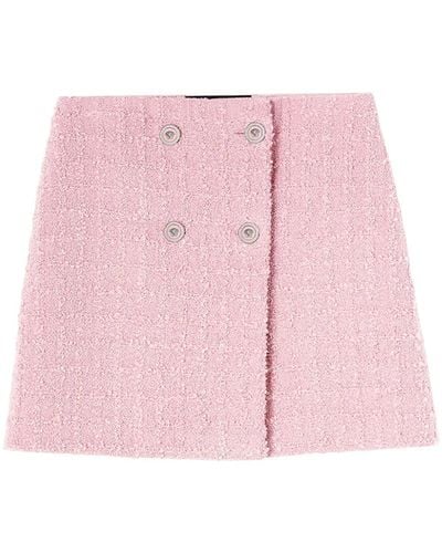 Versace ハイウエスト ツイードスカート - ピンク