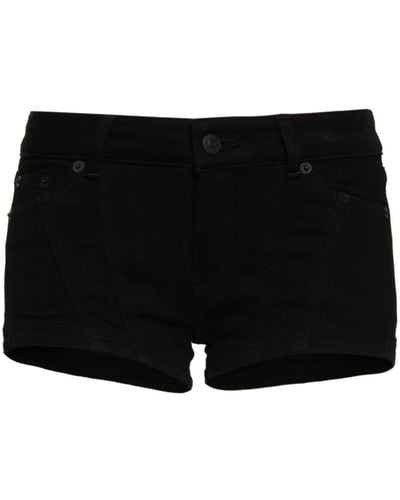 Mugler Low-rise Denim Mini Shorts - Black