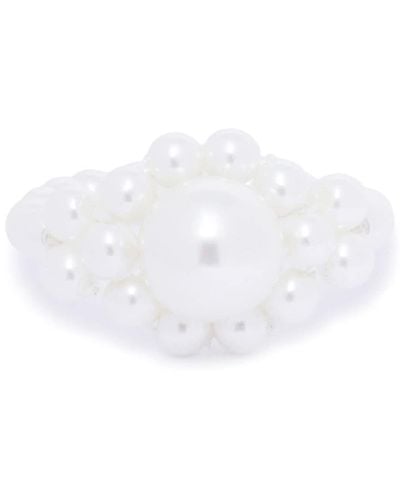 Simone Rocha Ring mit Perlen - Weiß