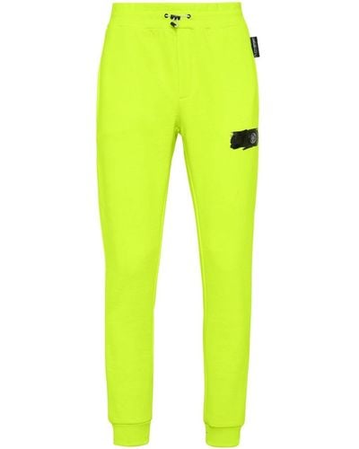 Philipp Plein Tapered Cotton-blend Track Trousers - Yellow