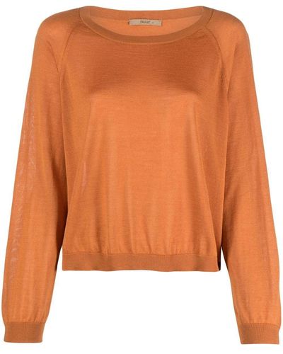 Nuur Round-neck Knit Sweater - Orange
