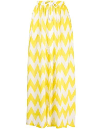 Cynthia Rowley Graphic-print High-waist Skirt - Yellow