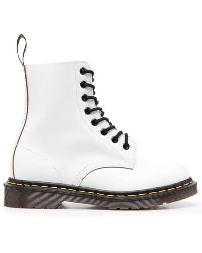 Dr. Martens 1460 Vintage Made In England Lace Up Boots - White
