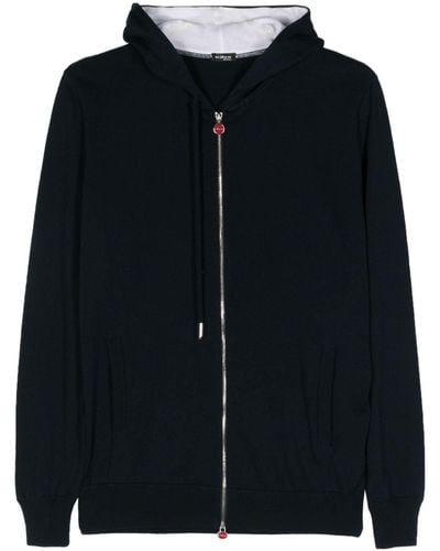 Kiton Cotton zip-up hoodie - Negro